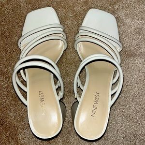 Nine West White Heeled Sandals
